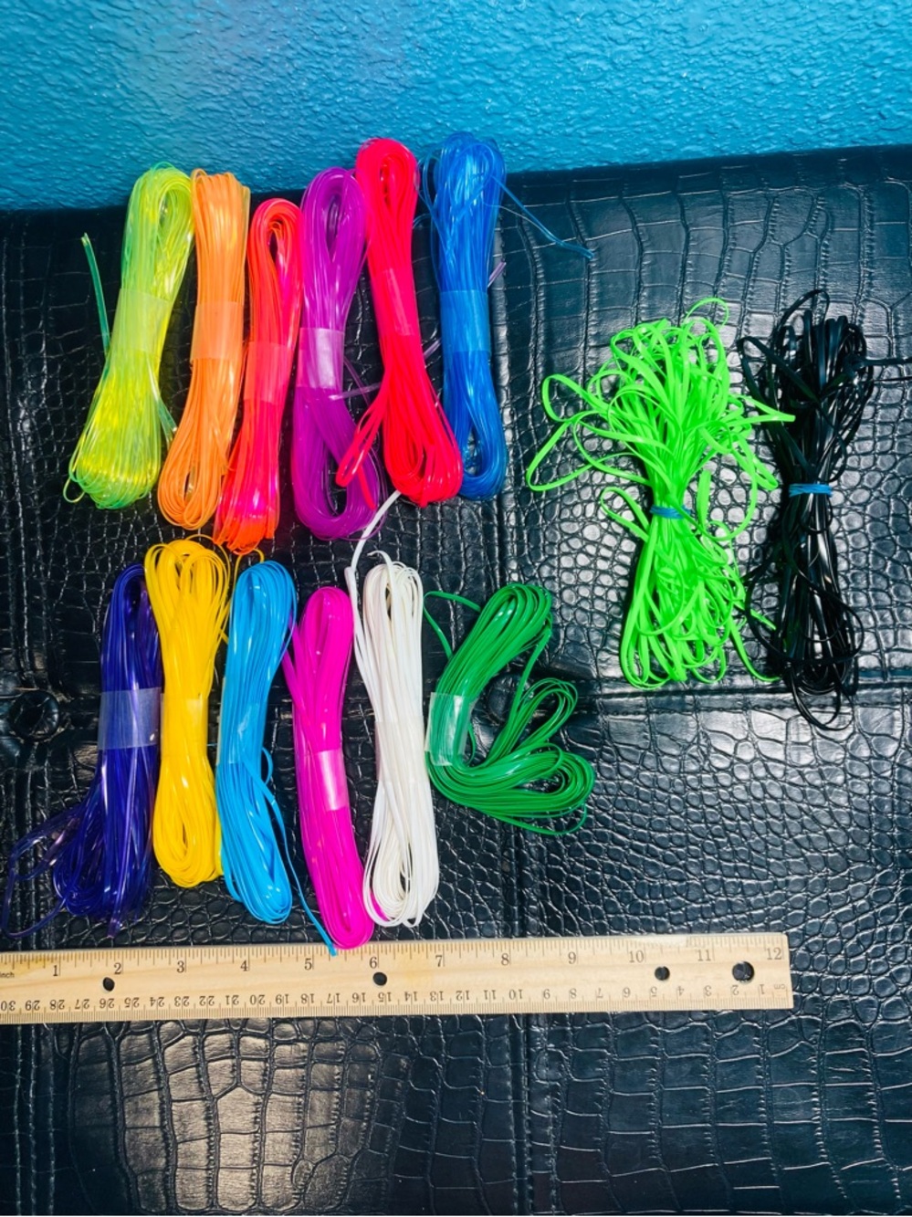 12 NEW + 2 Assorted Neon‎ Craft Cords  Gimp String Lanyard String Boondoggle
